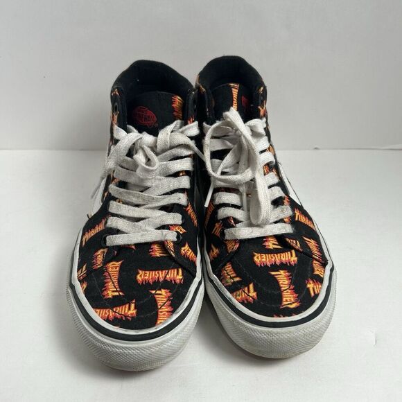 Vans X Thrasher Old Skool SK8-Hi Canvas Black Skateboarding Mens Shoes Sneaker - Picture 2 of 10